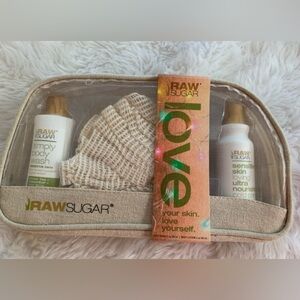 RAW SUGAR (3) piece green tea, cucumber & aloe Vera spa travel set NWT